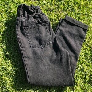 Forever 21 Black Elastic Straight Leg Jeans